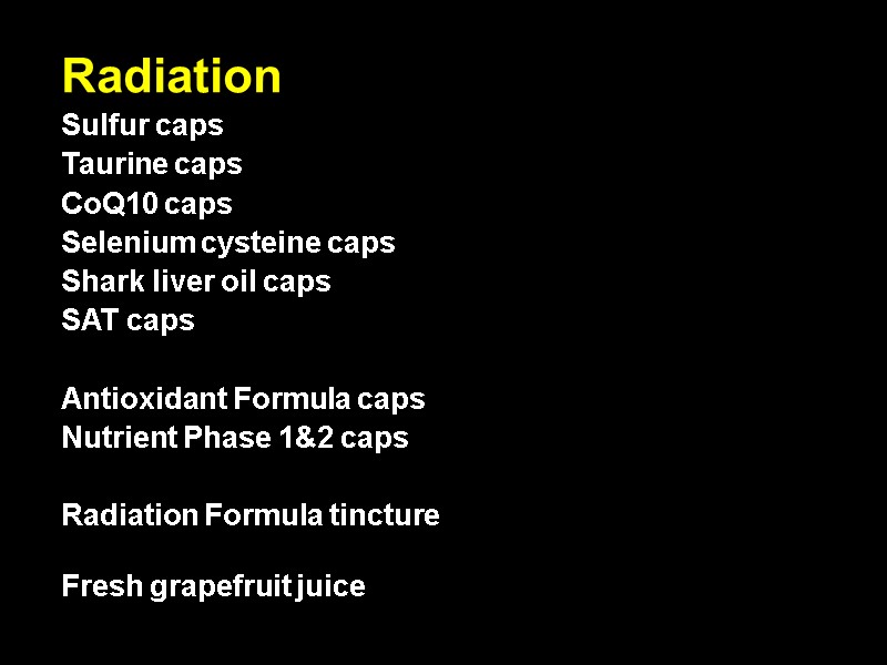 Radiation Sulfur caps           